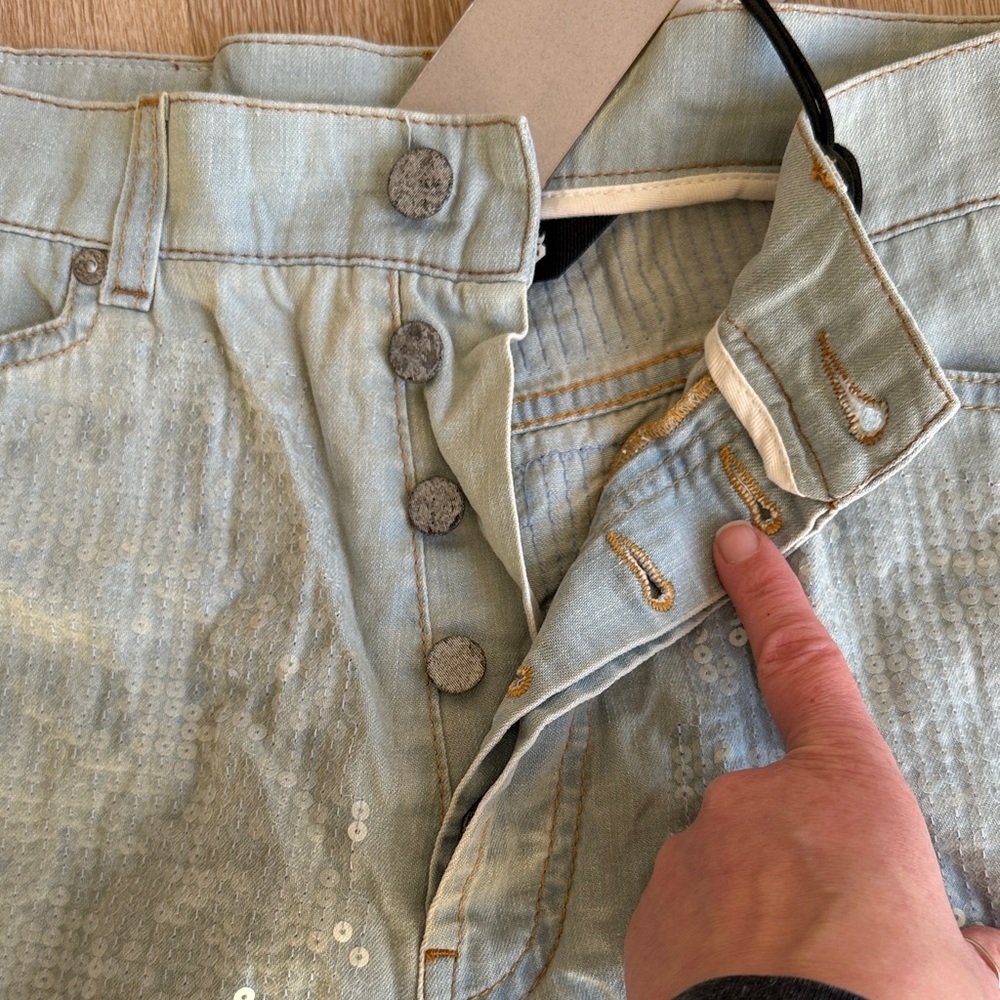 Palm Angels Light Gray Distressed Men's Jeans - Picture 10 of 14